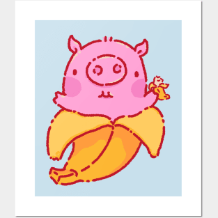 Banana inception pig Posters and Art